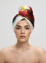 Тюрбан Бял артист от La Cocona, тюрбани за коса от сатен